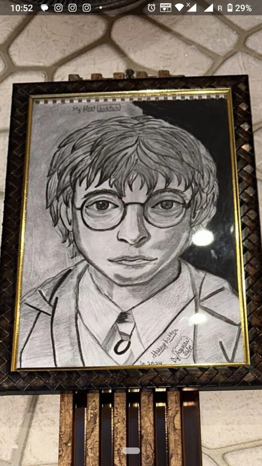 Harry Potter portrait study, graphite pencil drawing