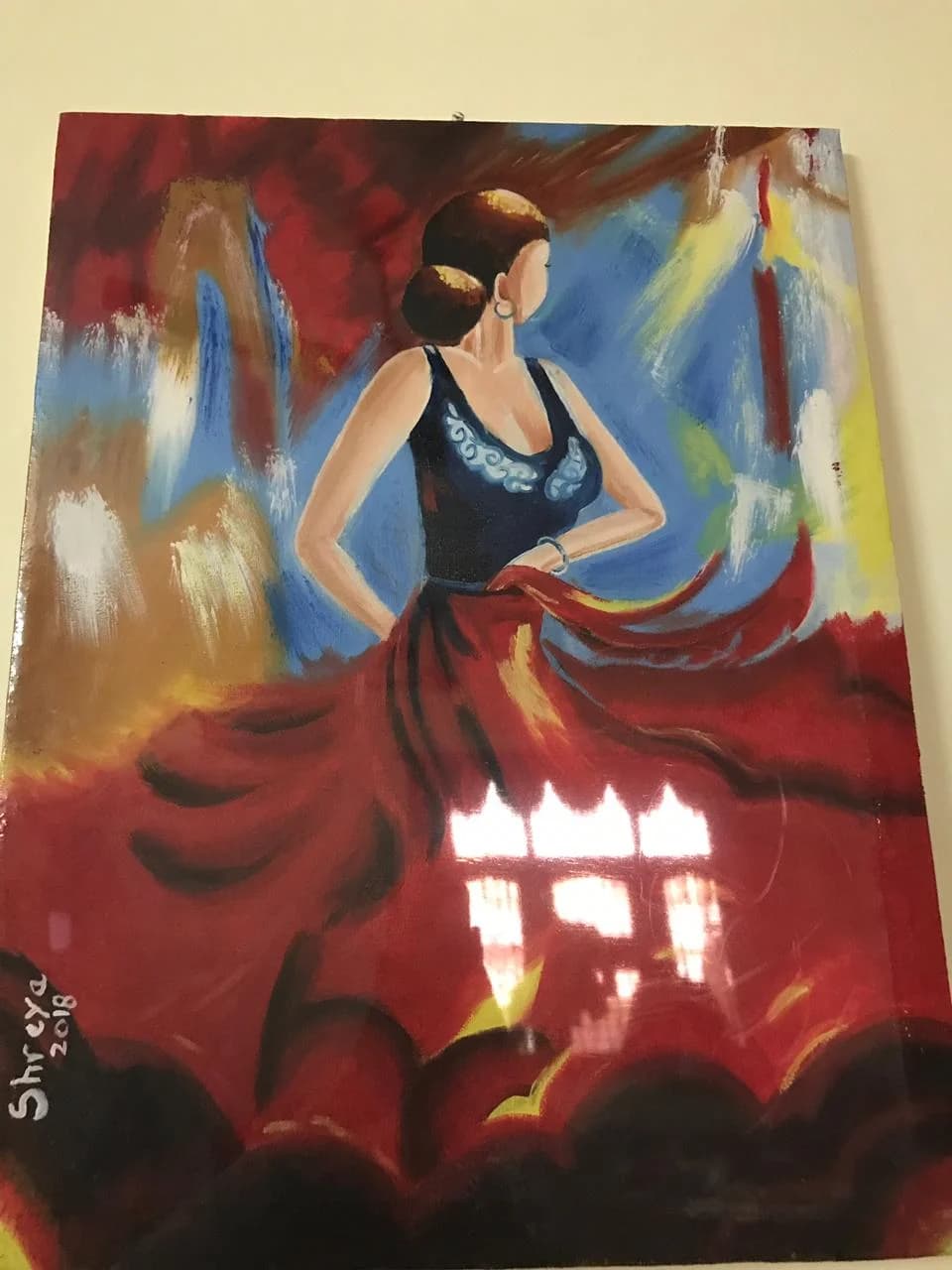 Flamenco dancer, acrylic painting
