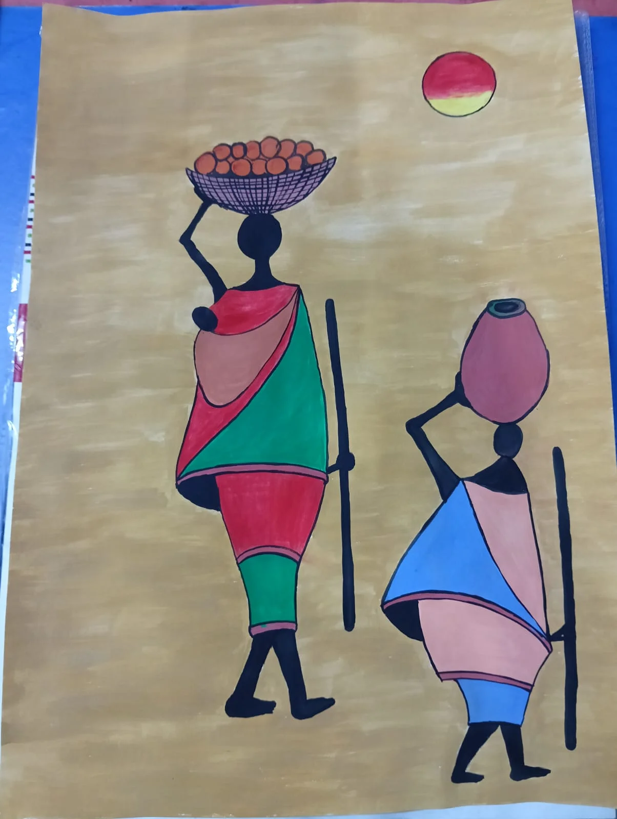 Art materials arranged for practice