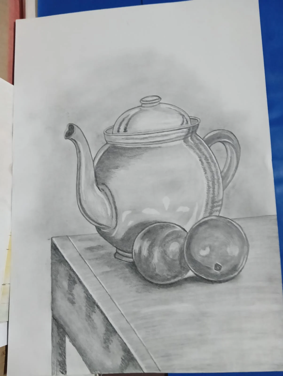 Finished school-themed artwork