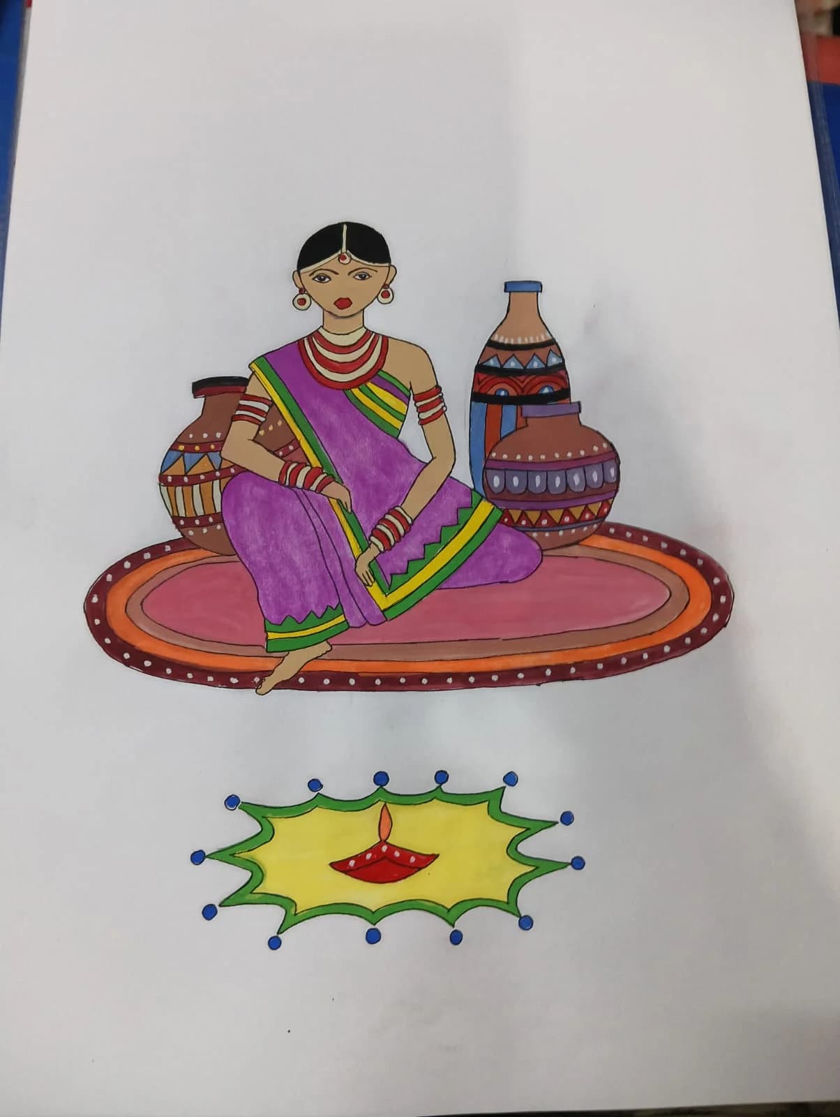 Finished school-themed artwork