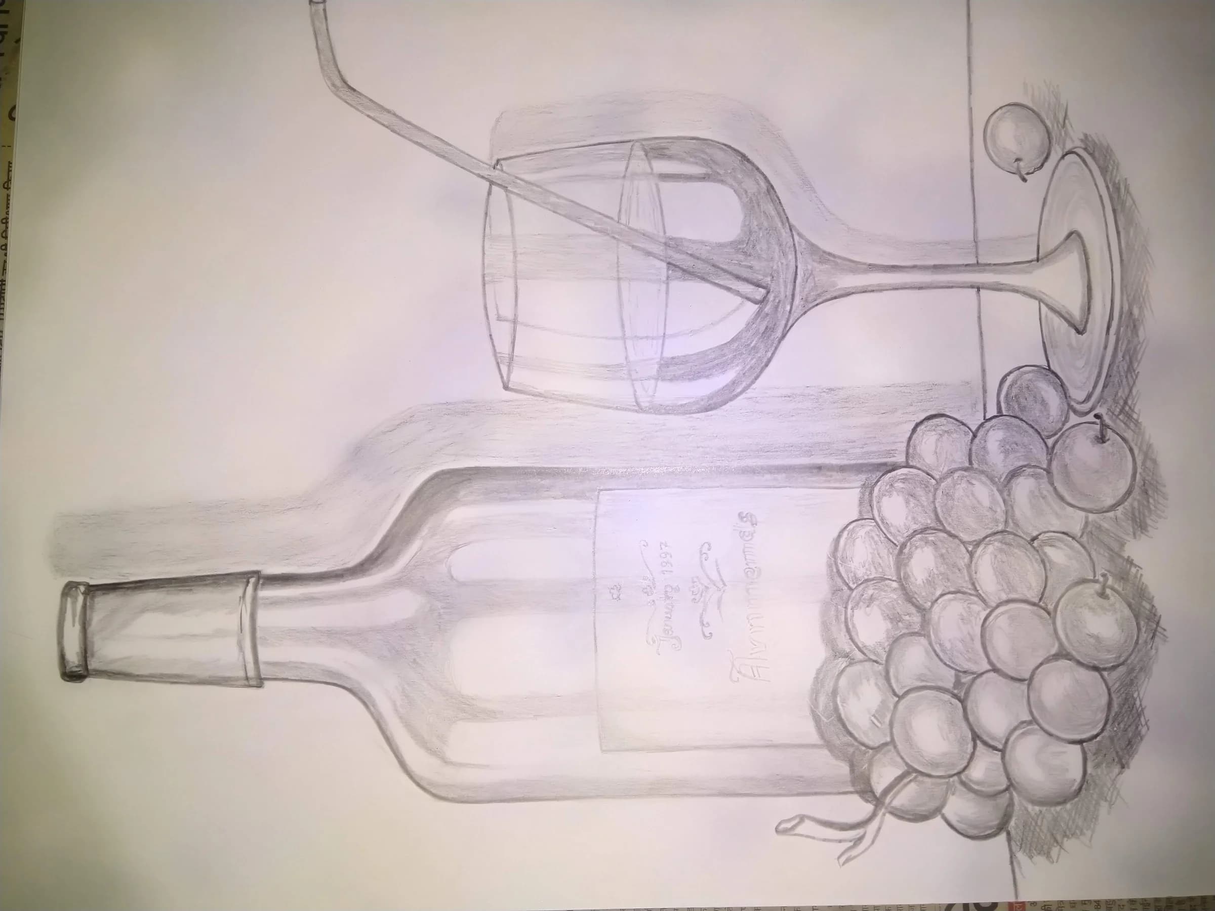 Finished school-themed artwork