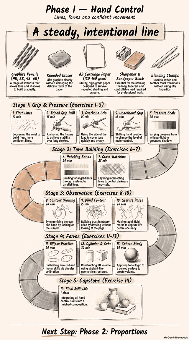 Hand Control — phase infographic